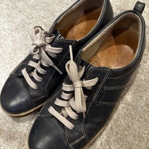 ECCO Navy Blue Leather Sneakers